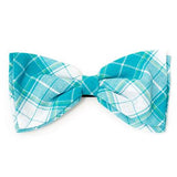 Madras Plaid Turquoise/White Bow Tie